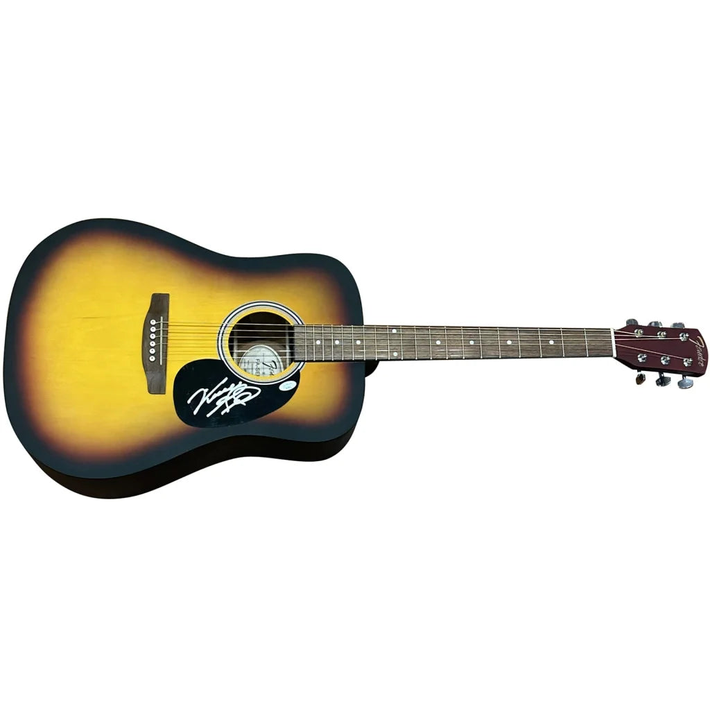 Vince Gill autographed sunburst acoustic guitar with glossy finish