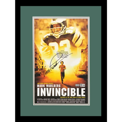 Vince Papale autographed Invincible movie poster with Mark Wahlberg