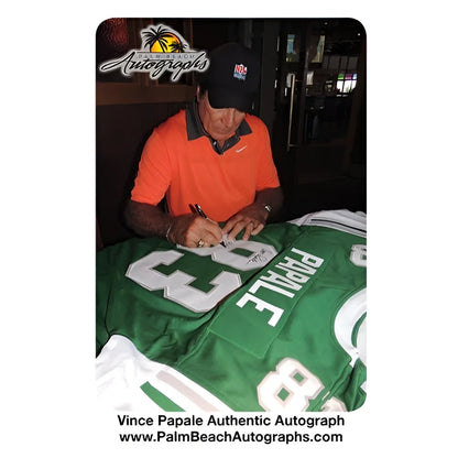Vince Papale autographed Philadelphia Eagles green #83 jersey back
