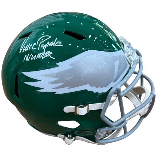Vince Papale autographed Philadelphia Eagles replica helmet, Kelly green