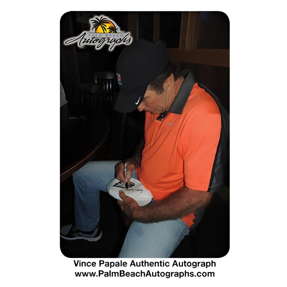 Vince Papale autographed Philadelphia Eagles football with invincible inscription