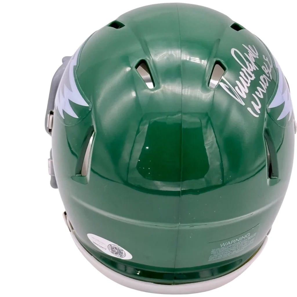 Vince Papale signed green and white Philadelphia Eagles mini helmet