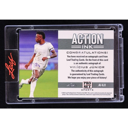 Vinicius Junior Pro Set Action Ink Green autographed soccer trading card