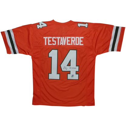 Vinny Testaverde autographed Miami Hurricanes orange jersey #14