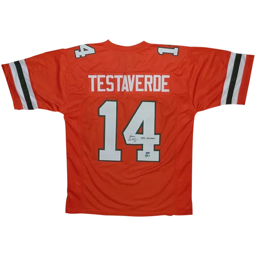 Vinny Testaverde autographed Miami Hurricanes orange jersey #14