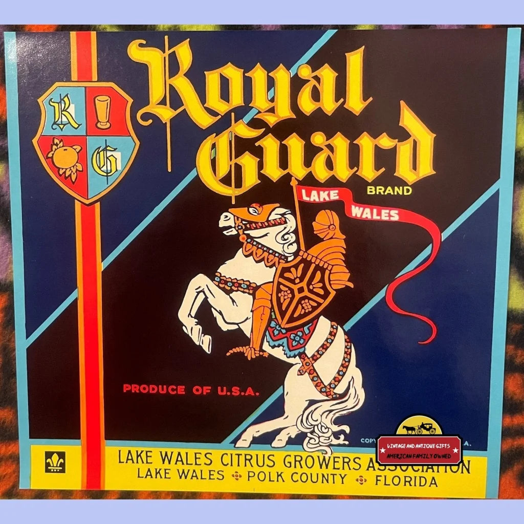 Vintage Royal Guard Crate Label Lake Wales Fl 1930s - Advertisements - Antique Labels. And Gifts