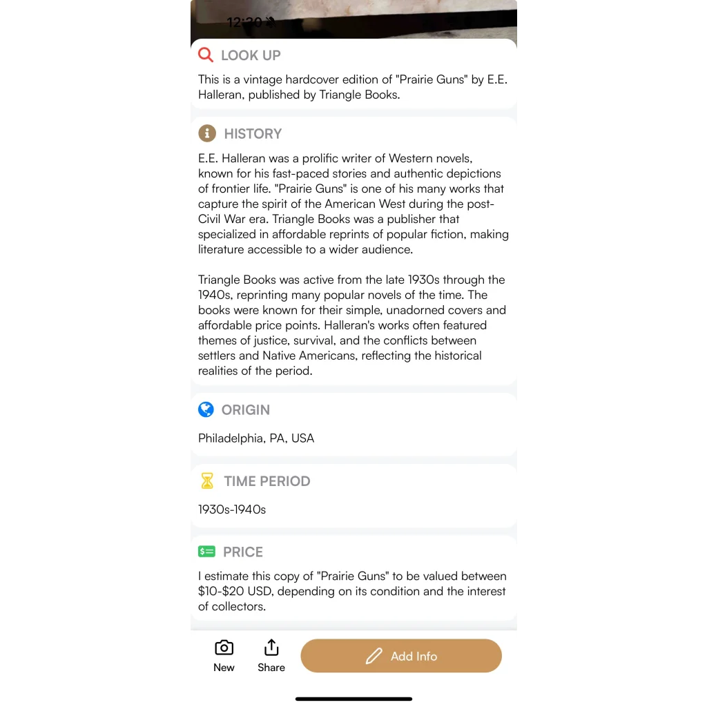 Vintage 1945 prairie guns book Western Americana classic with history and price info