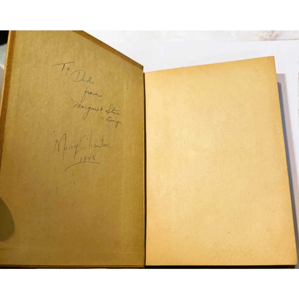 Open vintage Prairie Guns Book with handwritten inscription, Western Americana classic