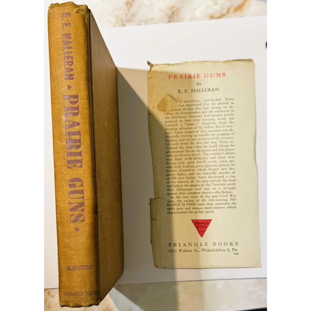 Old copies of Prairie Guns book by E E Halleran, a Western Americana classic find