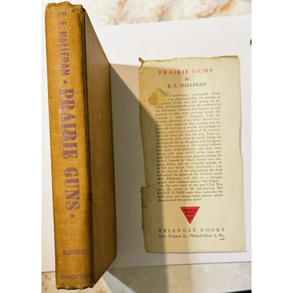 Old copies of Prairie Guns book by E E Halleran, a Western Americana classic find