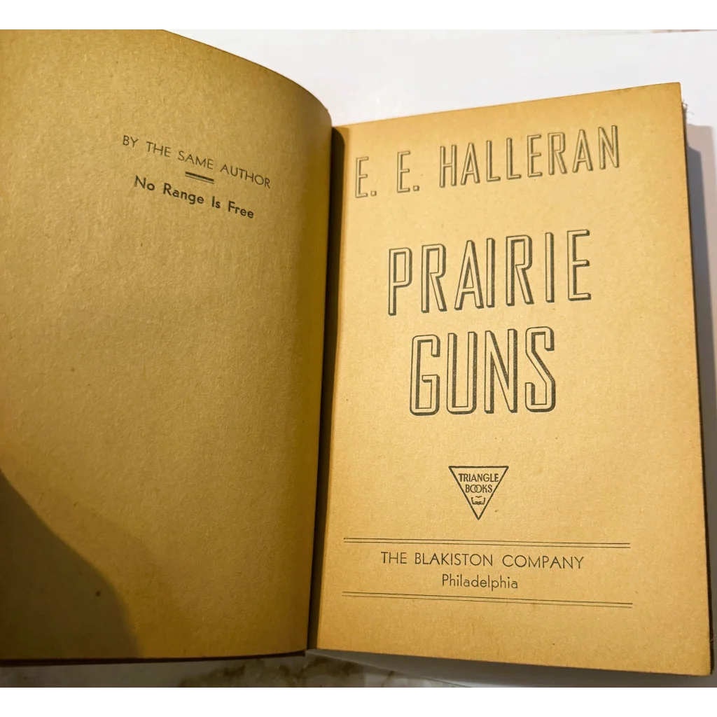 Open Prairie Guns Book showing title page and author’s other Western Americana classics