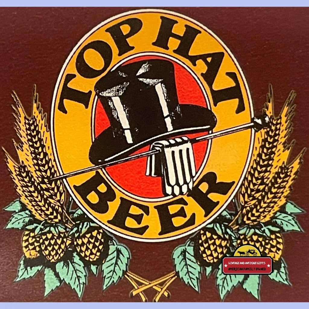 Vintage 1950s - 1960s Top Hat Beer Label Cincinnati OH RIP 1997 WWII Troop Favorite! Advertisements Antique and Alcohol
