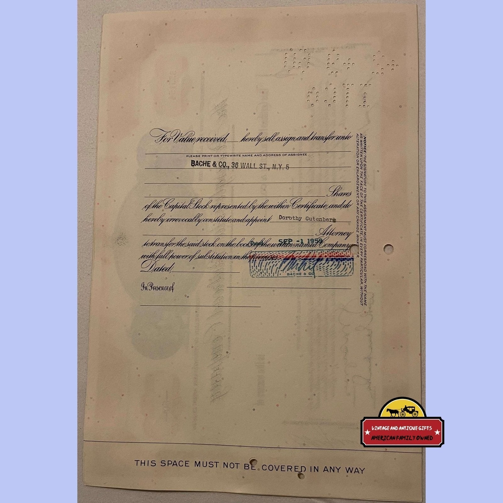 Vintage Pennsylvania Railroad stock certificate with handwritten details and signature