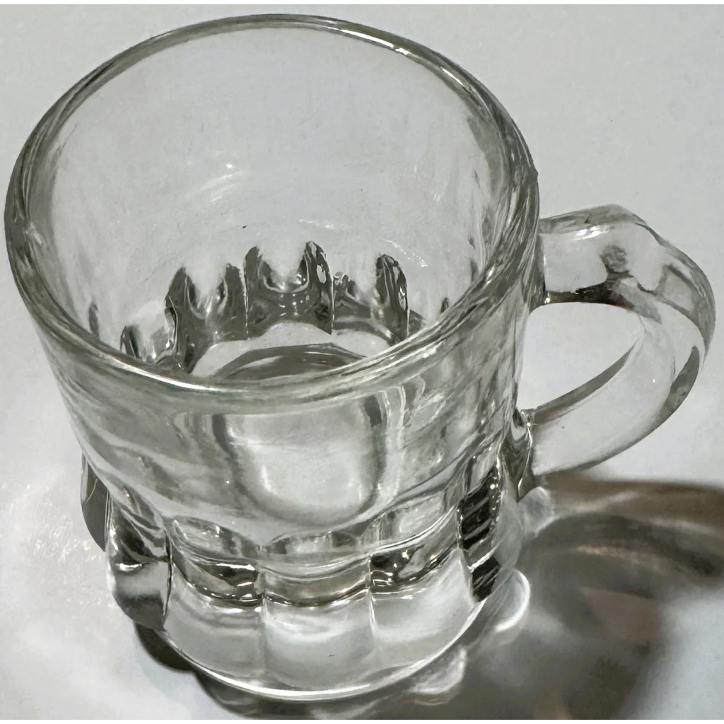 Vintage Anchor Hocking Hobnail glass mug with textured ribbed exterior and small handle