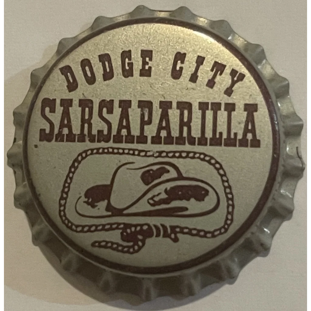 Vintage 1950s Dodge City Sarsaparilla Soda Cork Bottle Cap Saugatuck Mi - Collectibles - Antique And Beverage