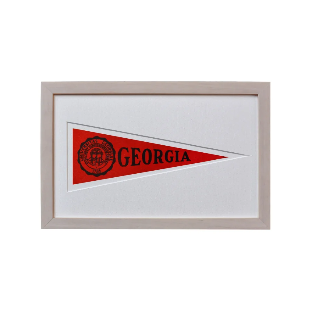 Vintage 1950s Georgia Hormel Pennant in Wool Felt Frame | Vintage Americana Sports Memorabilia | vintageantiquesgifts.com