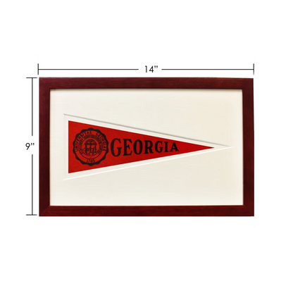 Vintage 1950s Georgia Hormel Pennant in Wool Felt Frame | Vintage Collectible Sports Pennant | vintageantiquesgifts.com