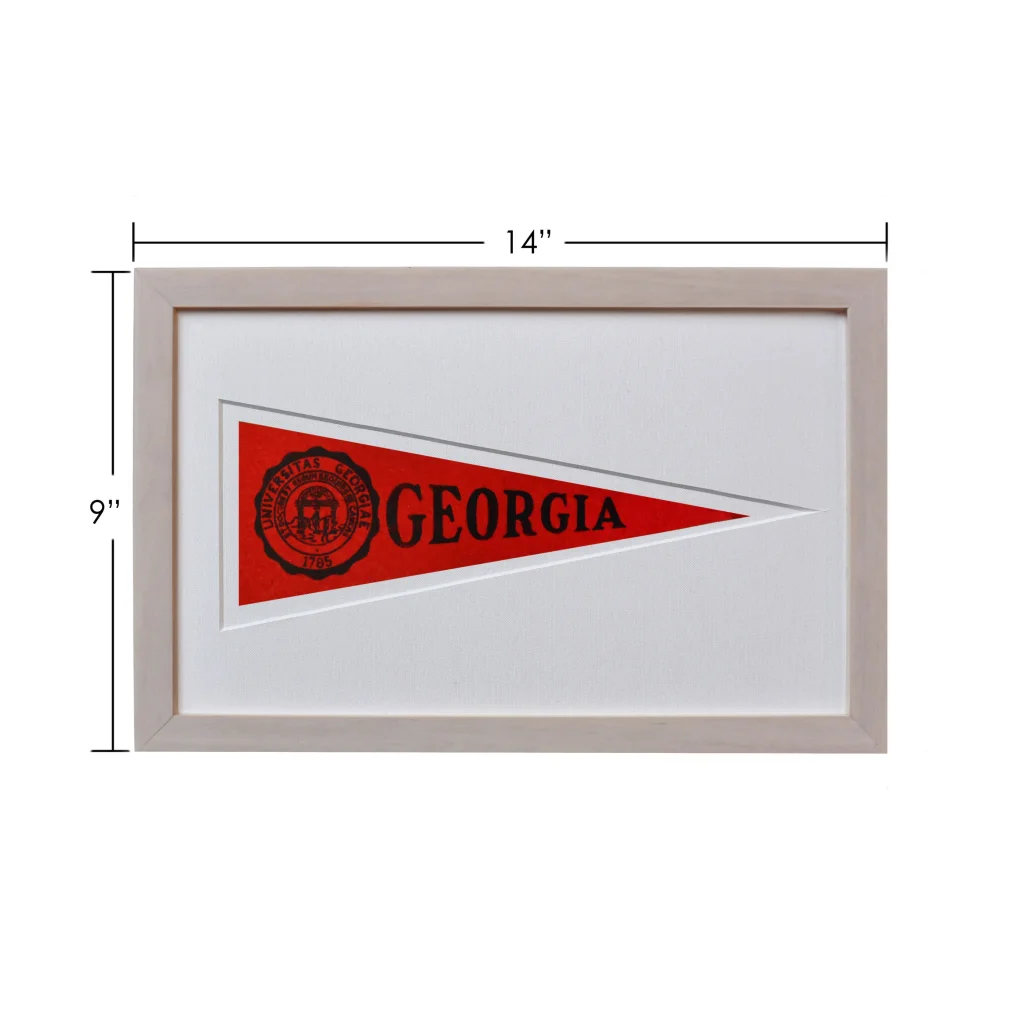 Vintage 1950s Georgia Hormel Pennant in Wool Felt Frame | Rare Vintage Wool Felt Pennant Flag | vintageantiquesgifts.com