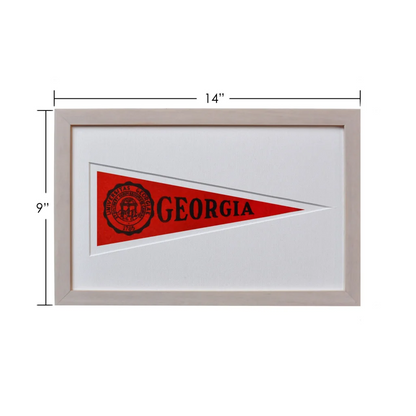 Vintage 1950s Georgia Hormel Pennant in Wool Felt Frame | Rare Vintage Wool Felt Pennant Flag | vintageantiquesgifts.com