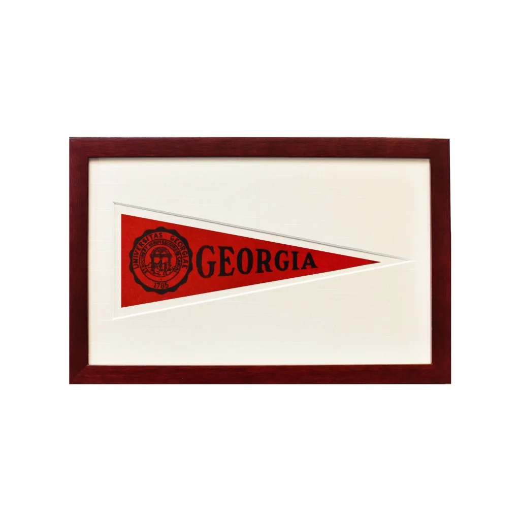 Vintage 1950s Georgia Hormel Pennant in Wool Felt Frame | Americana Memories | vintageantiquesgifts.com