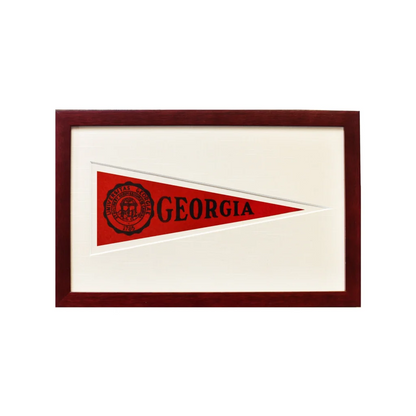 Vintage 1950s Georgia Hormel Pennant in Wool Felt Frame | Americana Memories | vintageantiquesgifts.com
