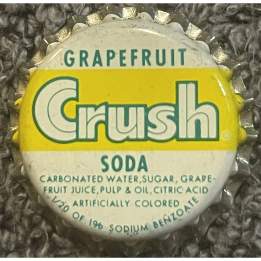 Vintage 1950s Grapefruit Crush Cork Bottle Cap Pittsburgh Pa Advertisements Antique and Caps Get Nostalgic with Cap!