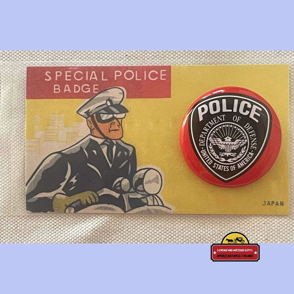 Vintage 1950s Tin Litho Special Police Badge Department of Defense Advertisements Unique Toys Rare Badge: