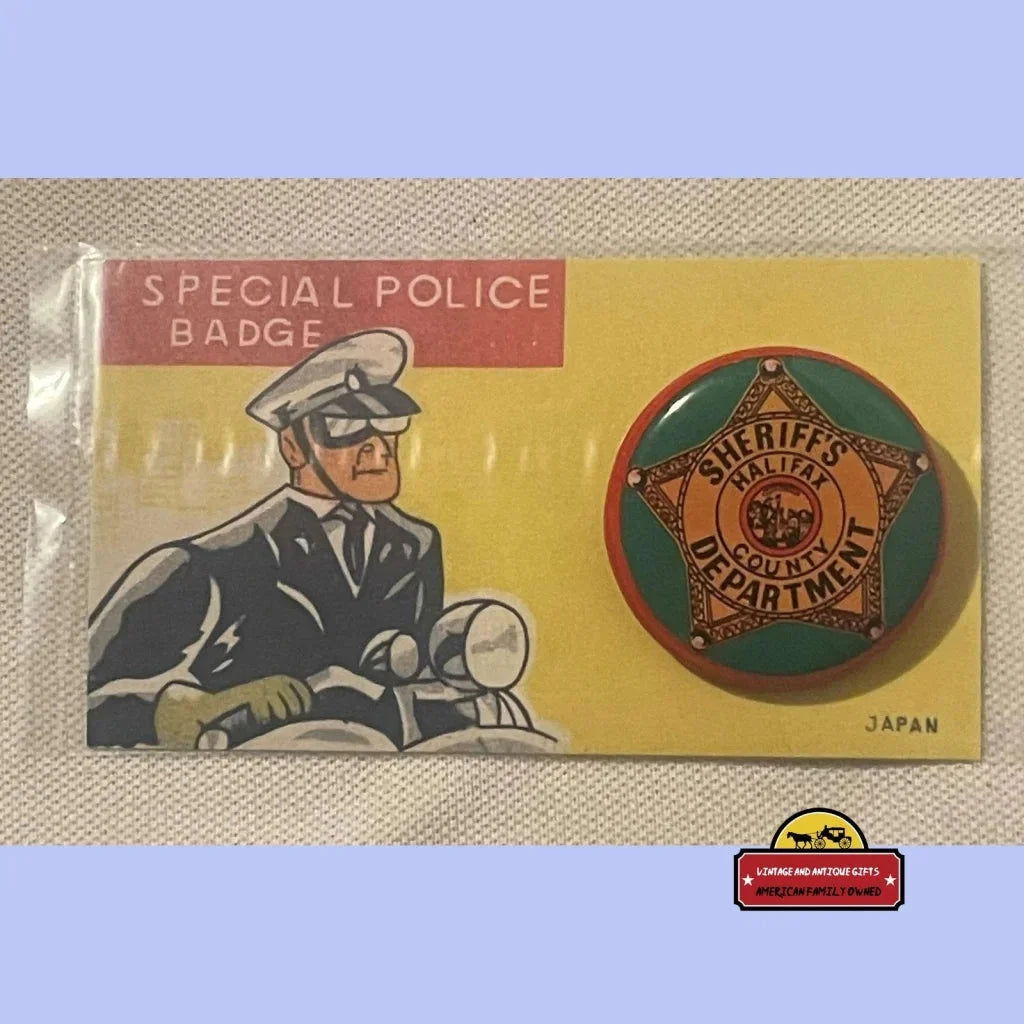 Vintage 1950s Tin Litho Special Police Badge Deputy Sheriff Halifax County Collectibles Unique Toys Rare - Authentic