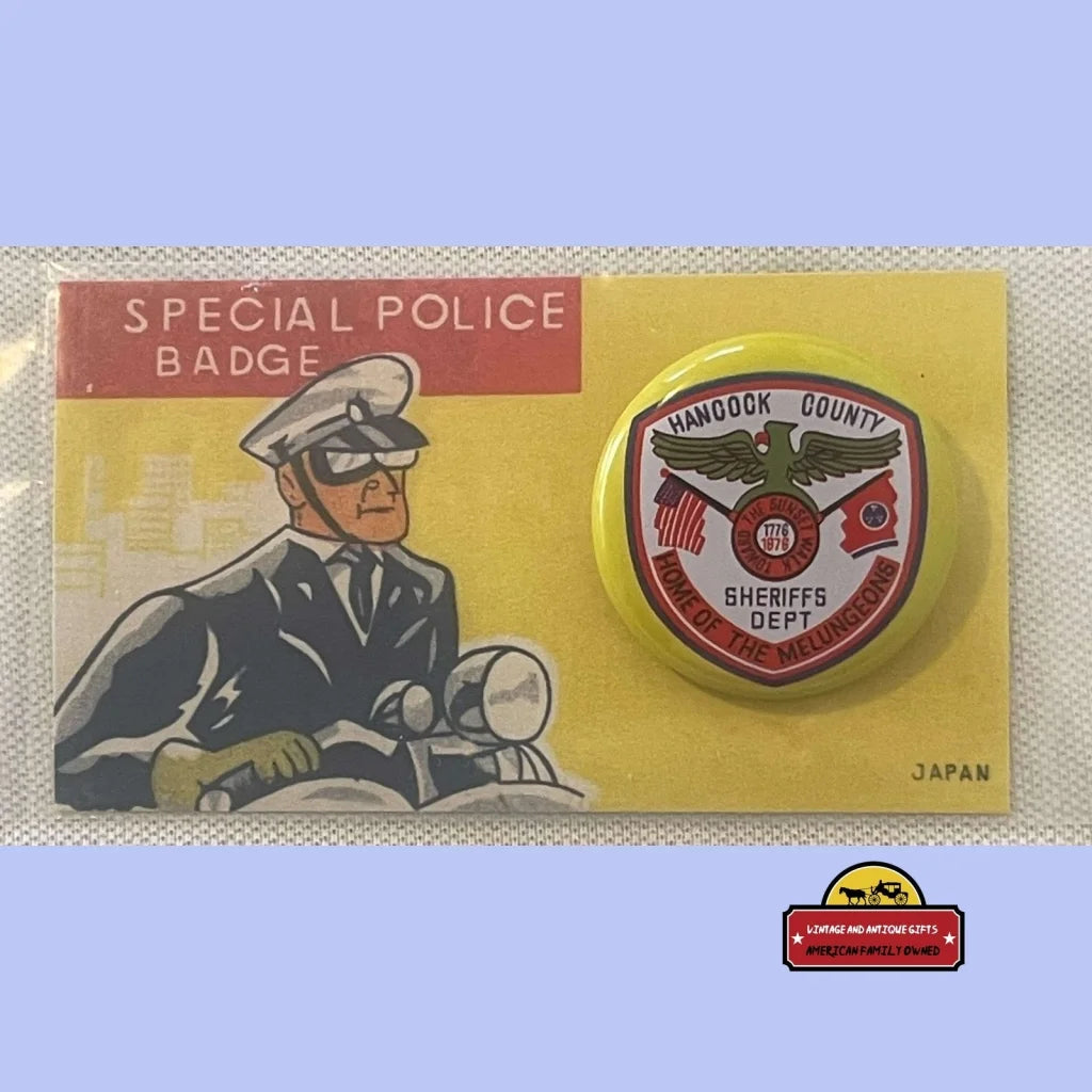 Vintage 1950s Tin Litho Special Police Badge Hancock County Sheriff’s Dept. TN Collectibles Unique Toys - Authentic