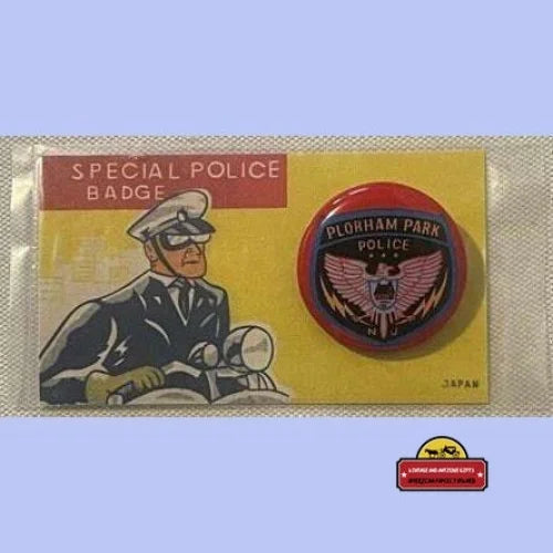 Vintage 1950s Tin Litho Special Police Badge Plorham Park NJ Collectibles Unique Toys Rare - Collectible