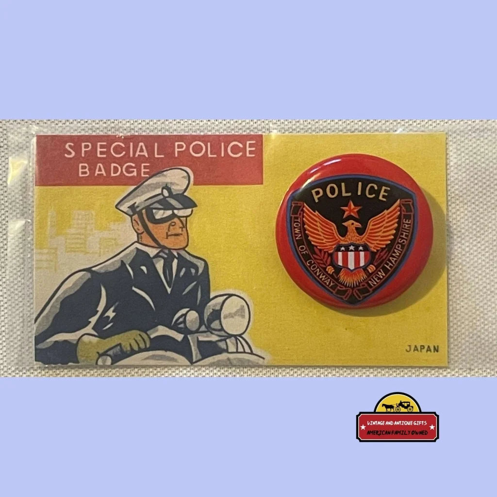 Vintage 1950s Tin Litho Special Police Badge Town of Conway NH Collectibles Unique Toys Rare | Beautifully Crafted