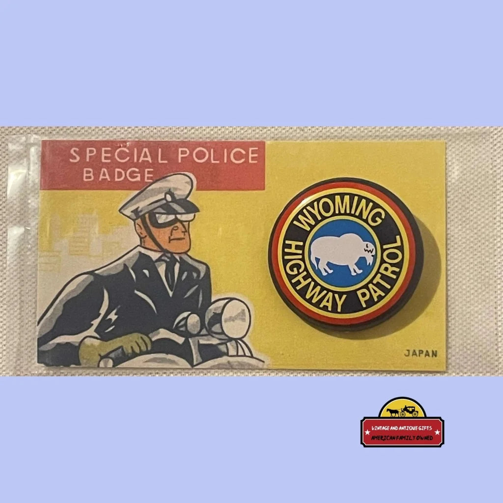 Vintage 1950s Tin Litho Special Police Badge Wyoming Highway Patrol Collectibles Unique Toys Rare - Limited Edition