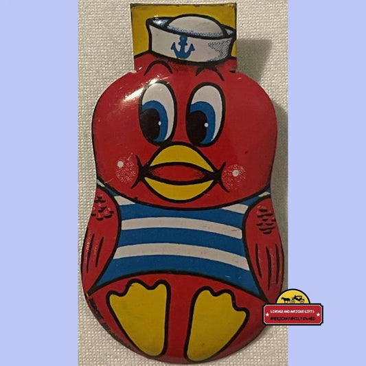 Vintage 1950s Navy Sailor Duck 🦆 Tin Clicker Noisemaker Advertisements and Antique Gifts Home page Rare - Collectible