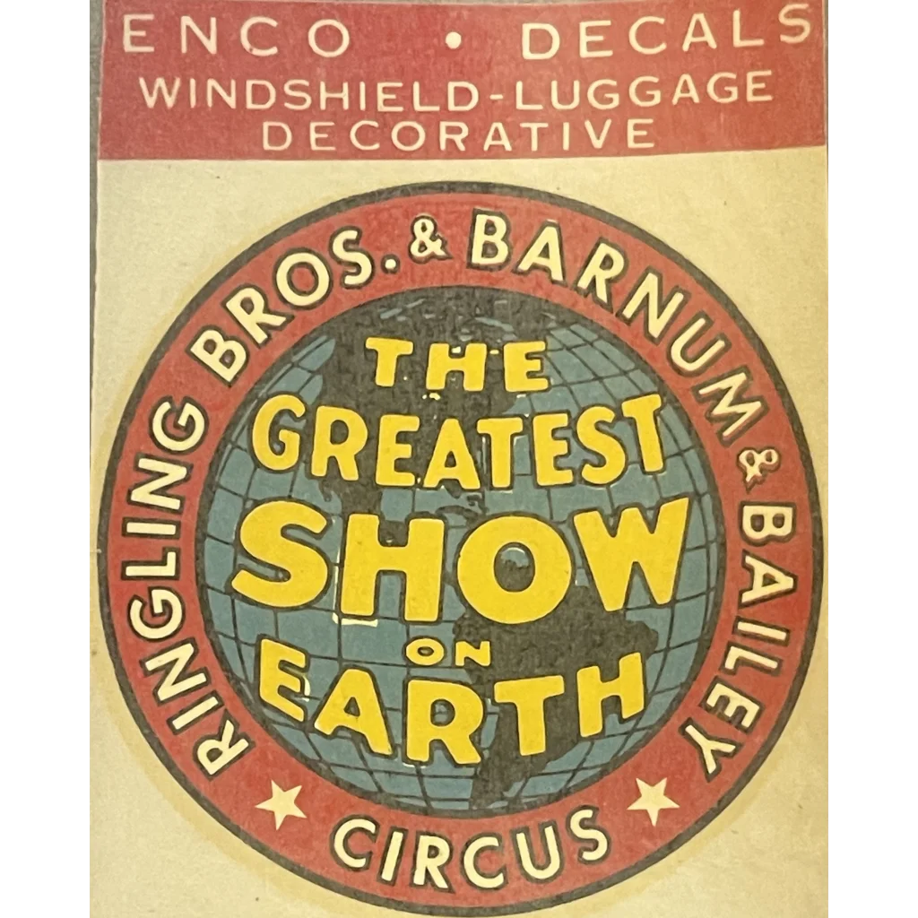 Vintage 1950s 🤩 Ringling Bros. Barnum & Bailey Circus Decal ’The Greatest Show on Earth’ Advertisements