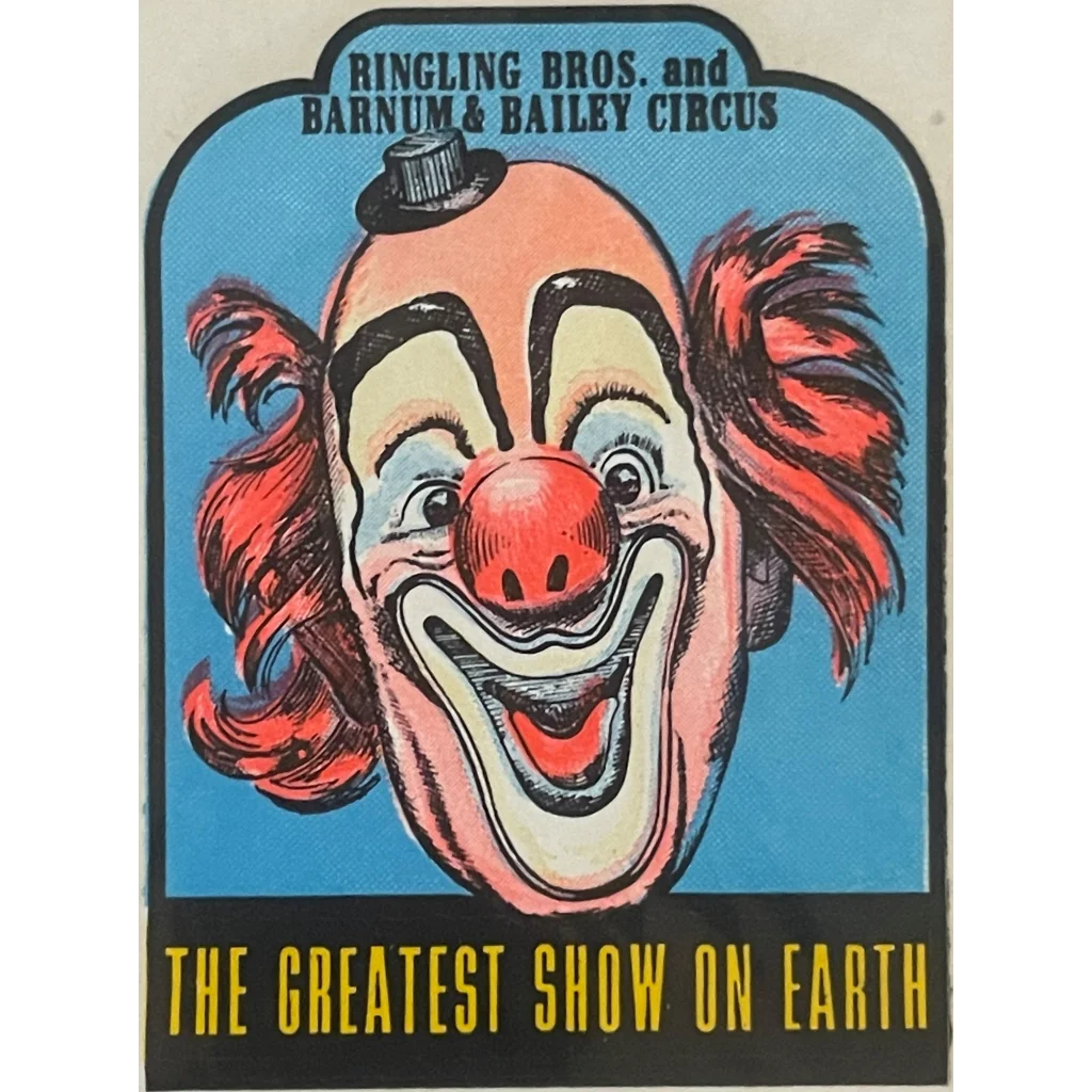 Vintage 1950s 🤡 Ringling Bros. Barnum & Bailey Circus Decals Clowns Tigers 3 Ring Advertisements Antique Collectible