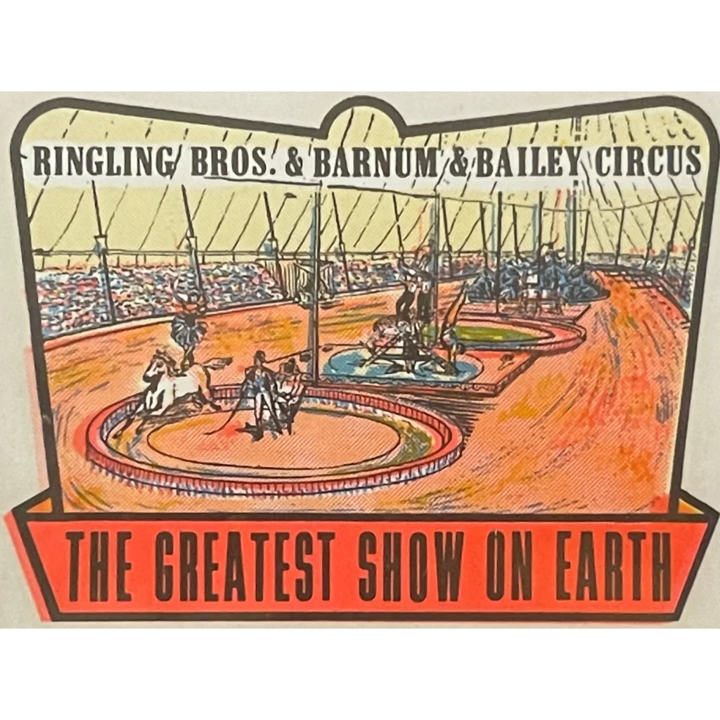 Vintage 1950s 🤡 Ringling Bros. Barnum & Bailey Circus Decals Clowns Tigers 3 Ring Advertisements Antique Collectible