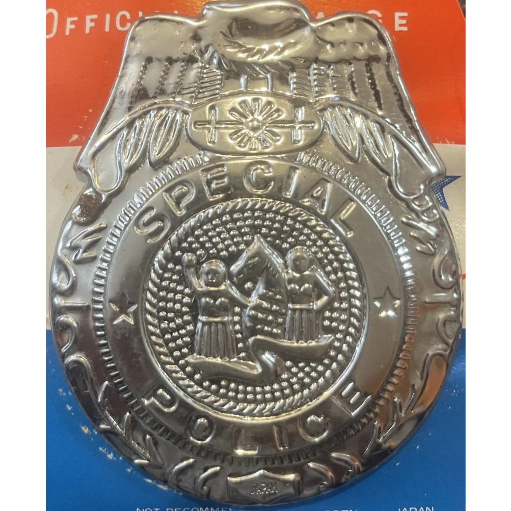 Vintage 1950s Tin Special Police Badge On Original Card Collectibles and Antique Gifts Home page Authentic - Adds