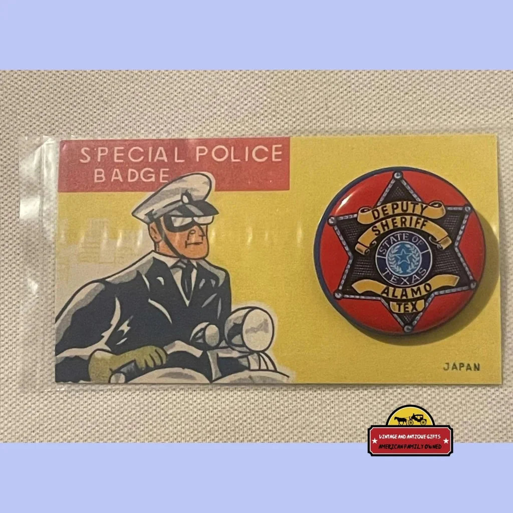 Vintage 1950s Tin Litho Special Police Badge Deputy Sheriff Alamo Texas Collectibles Rare - Texas: A Historic