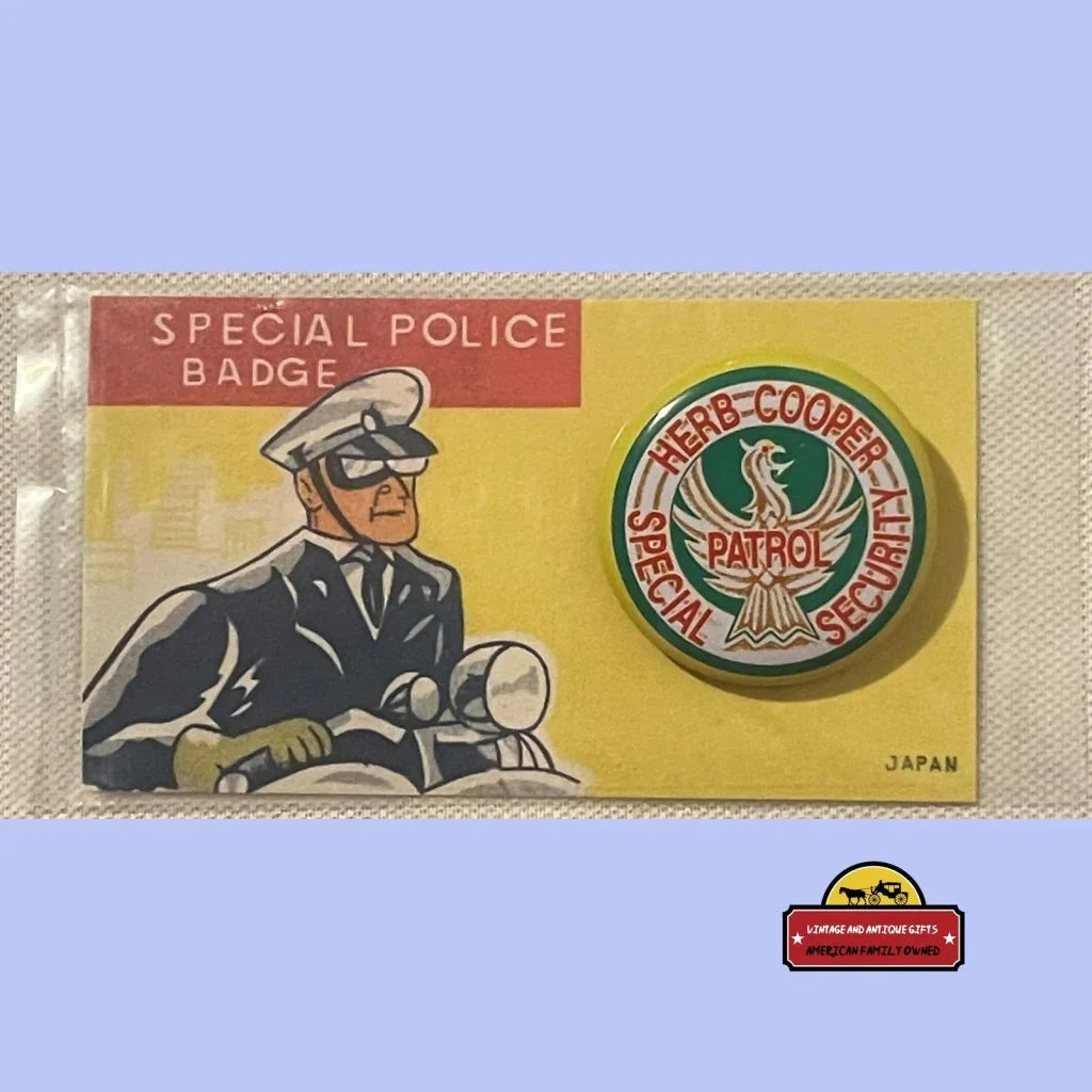 Vintage tin litho special police badge card with Traffic-Cooper Safety Patrol emblem