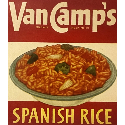 Vintage 1950s Van Camp’s Spanish Rice Label Indianapolis IN Advertisements Antique Food and Home Misc. Memorabilia
