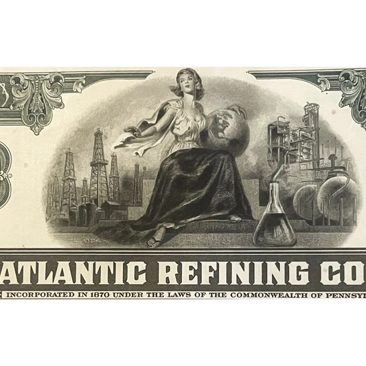 Vintage 1960s Atlantic Refining Company Stock Certificate Oil Americana! Green Collectibles and Antique Gifts Home page