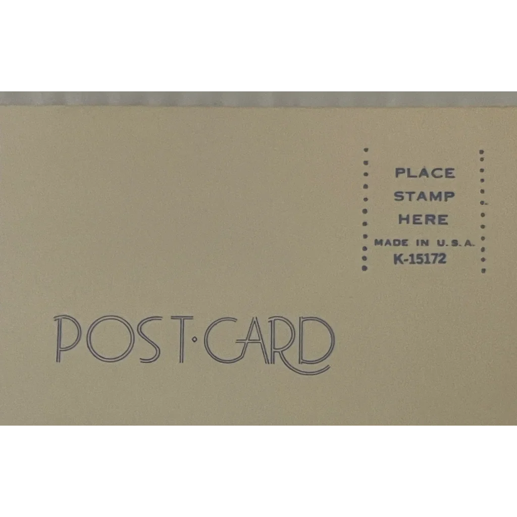 Vintage postcard back with POST-CARD and stamp area from Canobie Lake Park, Salem NH