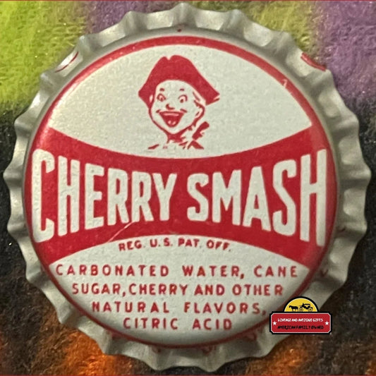 Vintage 1960s 🍒 Cherry Smash Bottle Cap Richmond Arlington VA Americana! Advertisements Rare - &