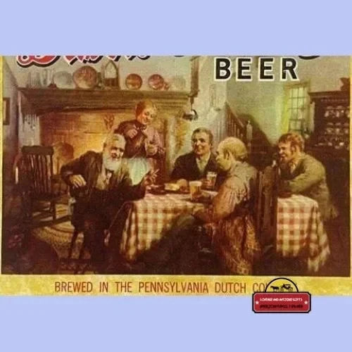 Vintage 1960s Dutch Country Beer Label Reading PA - Amazing Scene! Advertisements and Antique Gifts Home page Rare
