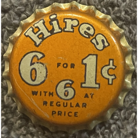 Vintage 1960s Hires Draft Root Beer Cork Bottle Cap Rip 2022 Advertisements Antique and Caps 1950s - Authentic