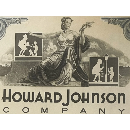 Vintage 1960s Howard Johnson HoJo Stock Certificate Blue American Icon RIP 2021 Collectibles Antique and Bond
