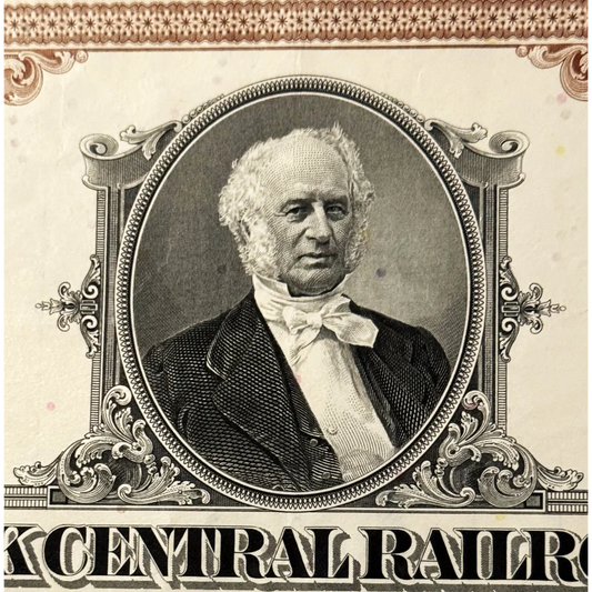 Elderly gentleman portrait in ornate frame, a nod to York Central Railroad collectibles