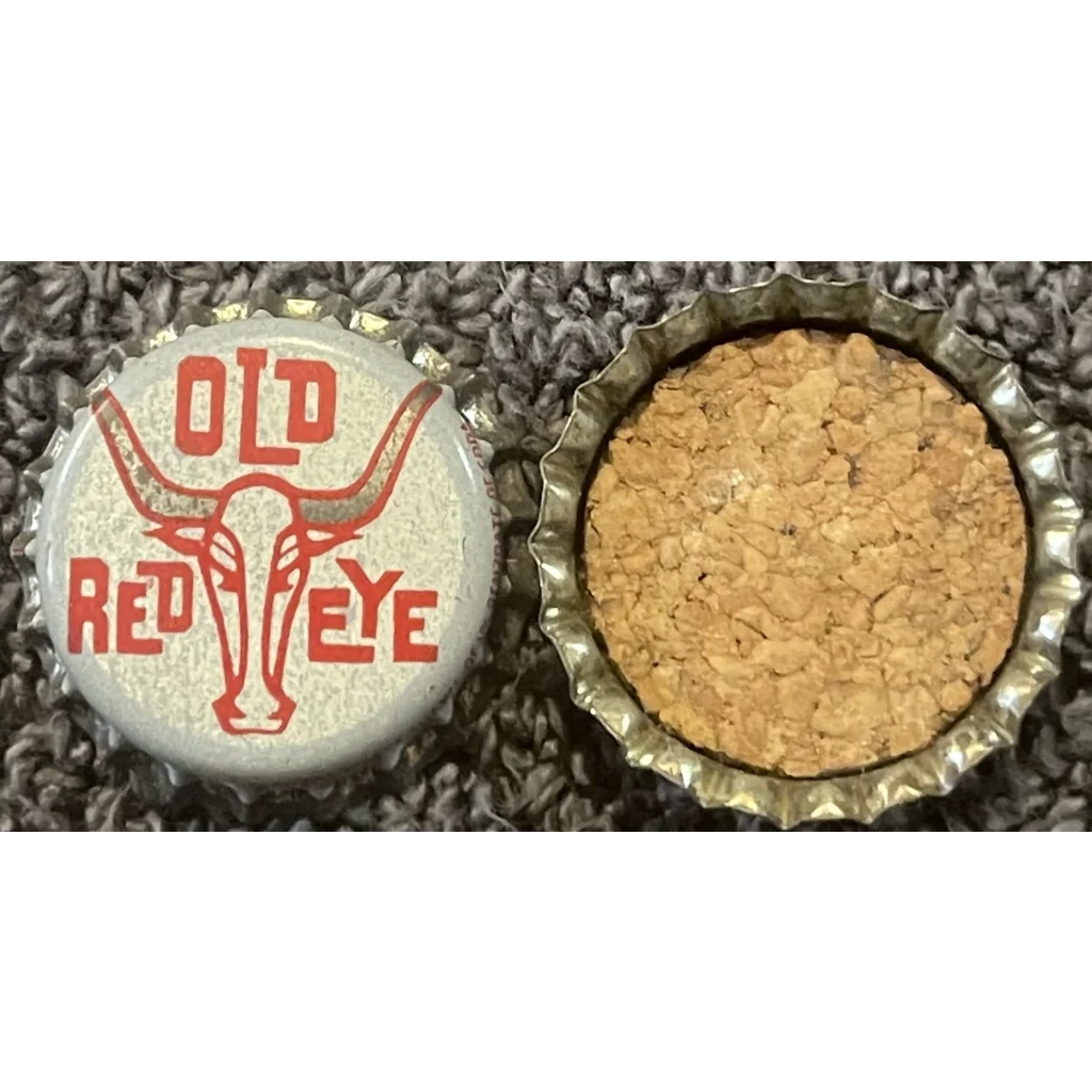 Vintage 1960s Old Red Eye Root Beer Cork Bottle Cap Bull Texas Longhorn Advertisements and Antique Gifts Home page Cap: