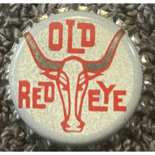 Vintage 1960s Old Red Eye Root Beer Cork Bottle Cap Bull Texas Longhorn Advertisements Antique and Caps Cap: & Logo!