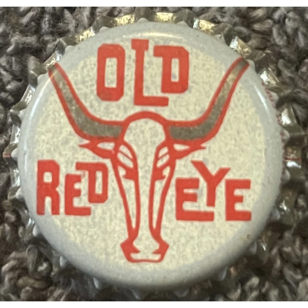 Rare 1960s cork bottle cap featuring Old Red Eye logo and longhorn bull head design